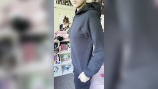 Asian Girls: A lil hoodie flash #1