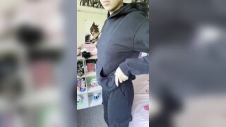 Asian Girls: A lil hoodie flash #3