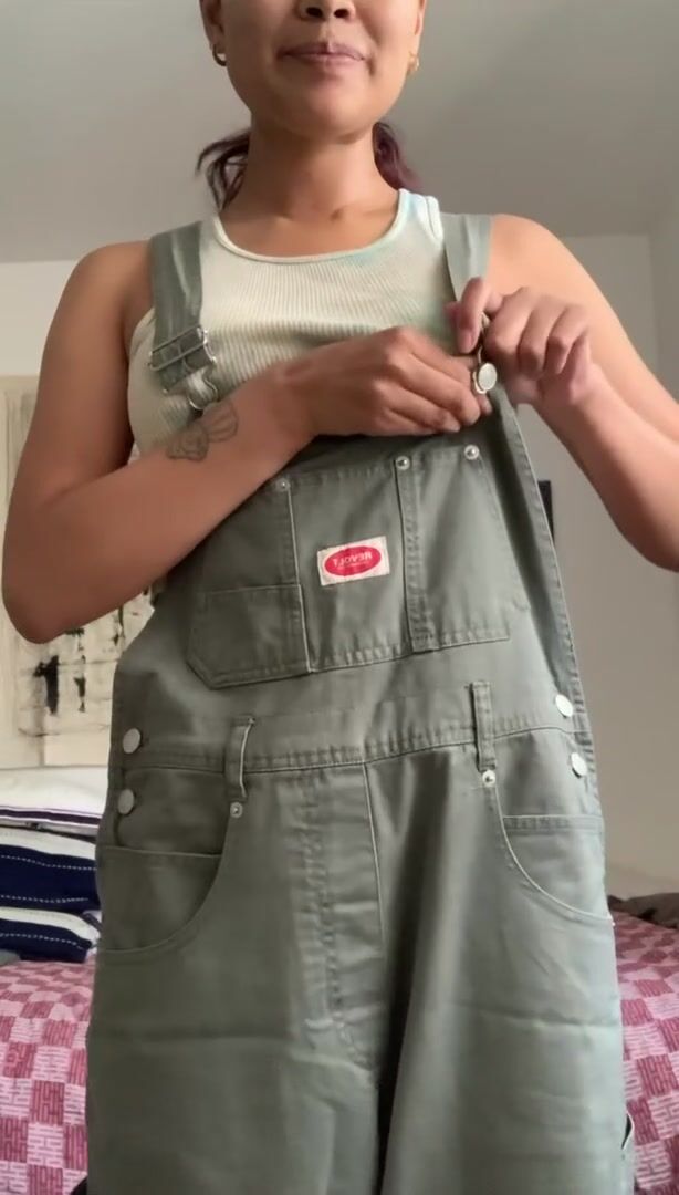 Overalls are a practical choice for easy access