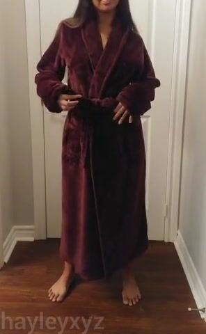 I wonder if I can make your cock hard before my robe hits the floor?