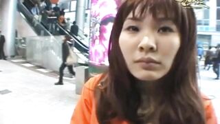 Japanese Girl Licking A Guys Tip In Front Of A Busy Shopping Mall