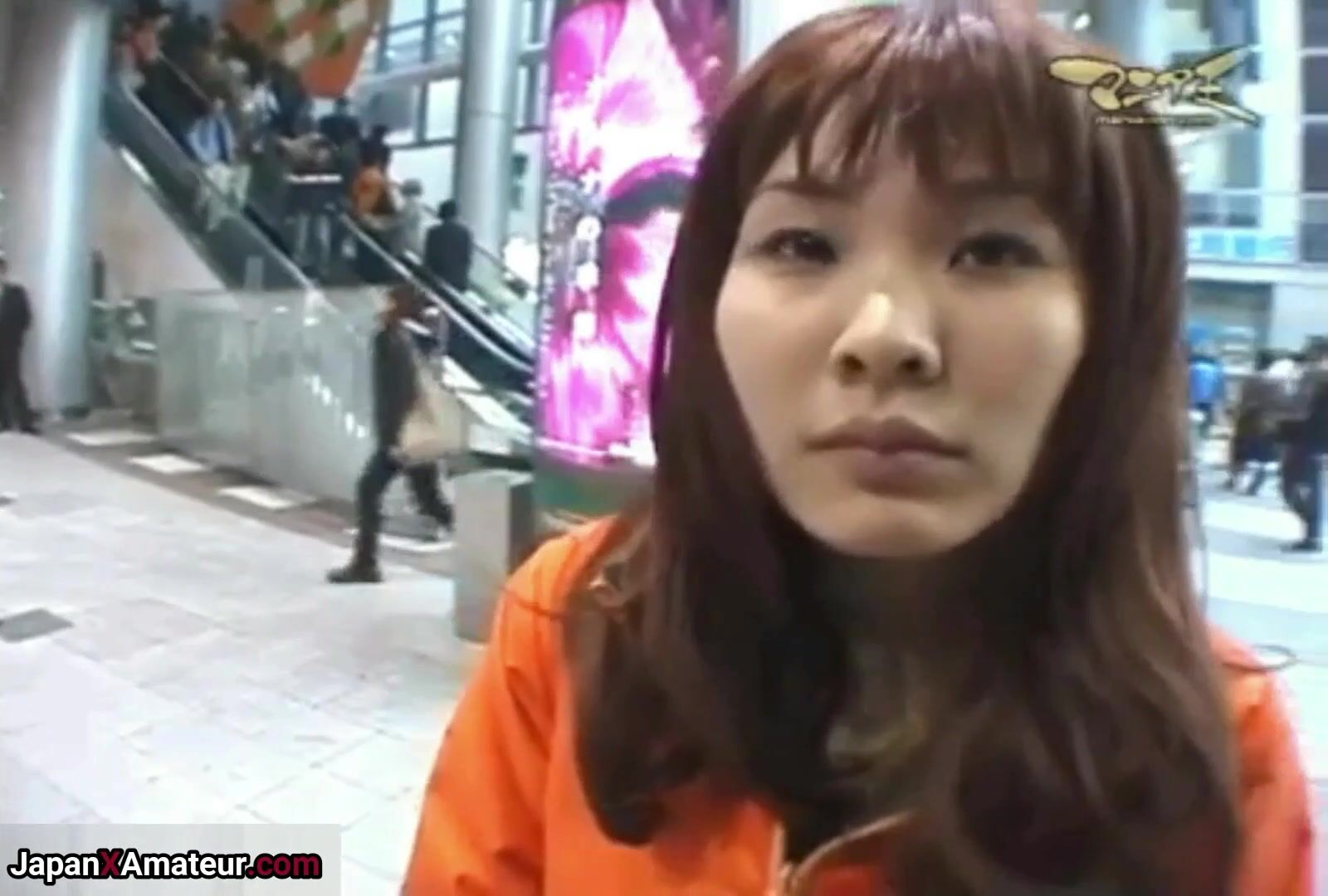 Japanese Girl Licking A Guys Tip In Front Of A Busy Shopping Mall