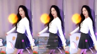 Tyongeee lifting her skirt while dancing