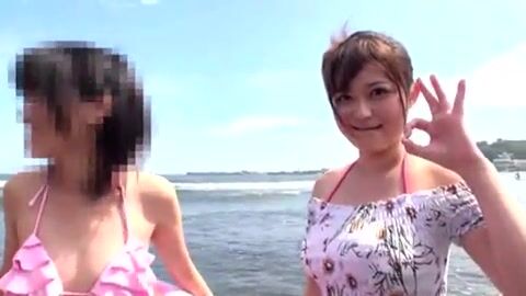 Haruki Sato and Mao Hamasaki | Picking Up Random Girls On The Beach For Some Lesbian Sex