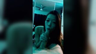 Asian Girls with White Cocks: Sloppy bj on bwc #2
