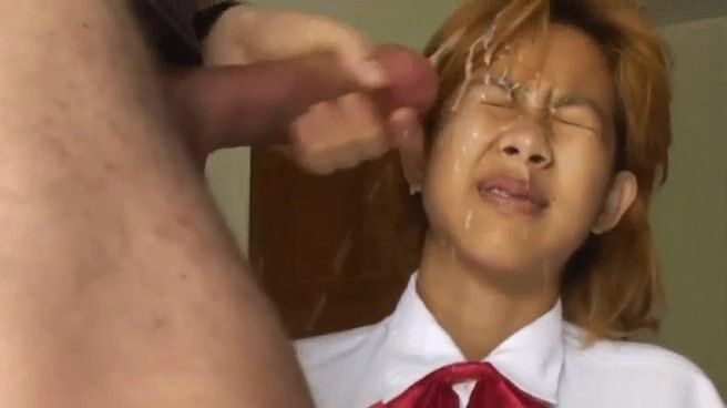 Thai slut covered in cum
