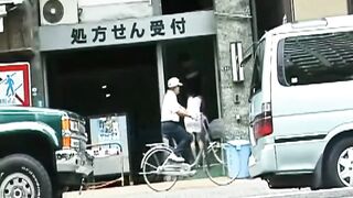 Japanese Girl Giving A Blowjob In Front Of A Building Entrance