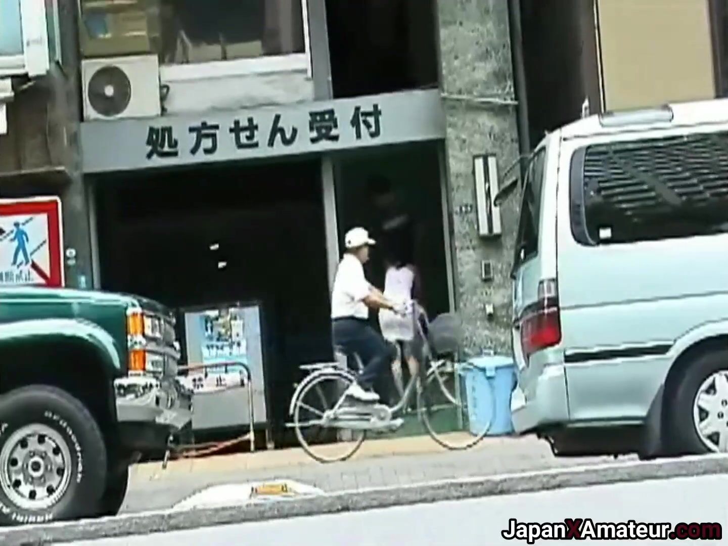 Japanese Girl Giving A Blowjob In Front Of A Building Entrance
