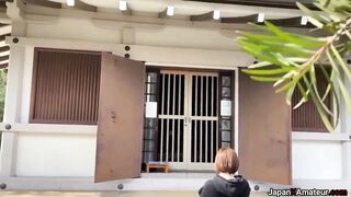 Thick Amateur Japanese Girl Giving A Blowjob and Getting Fucked In Front Of A Temple