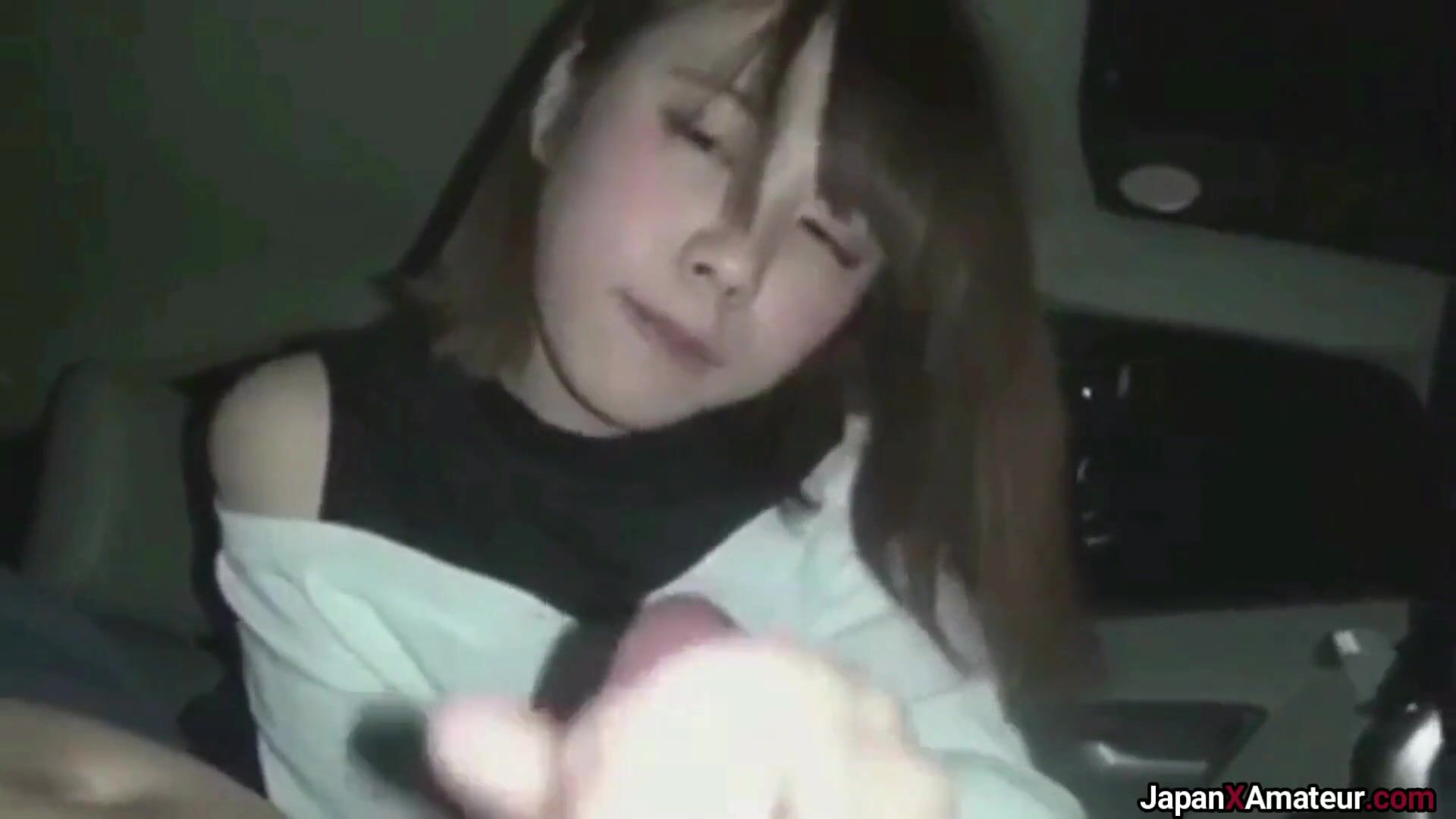 Amateur Japanese Girl Sucking Dick And Masturbating In A Car